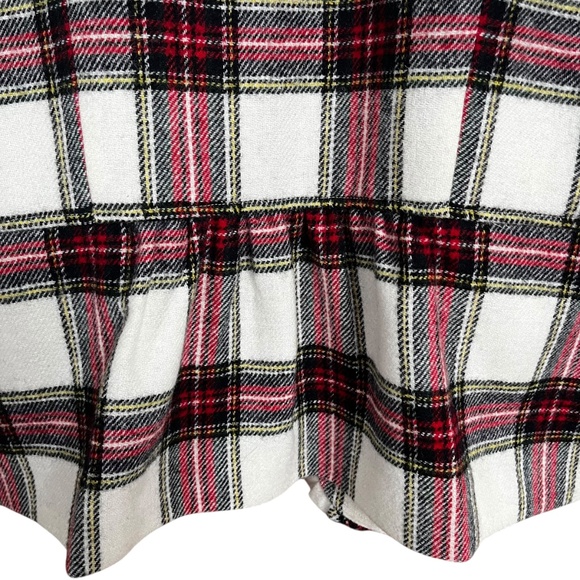 Talbots Red Plaid Wool Blend Ruffle Trim Peplum Back Blazer Jacket Size 14 EUC - Picture 6 of 13